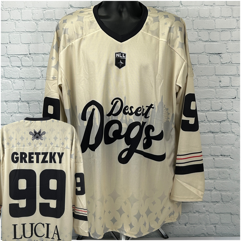 Las Vegas Desert Dogs Wayne Gretzky Jersey Shirt XL X-Large Lacrosse City Beige
